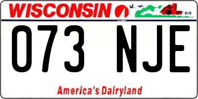 WI license plate 073NJE