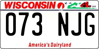 WI license plate 073NJG