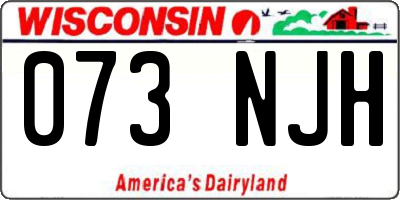 WI license plate 073NJH