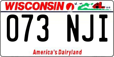 WI license plate 073NJI