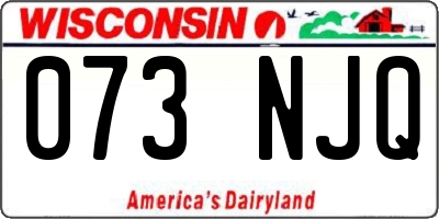 WI license plate 073NJQ