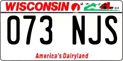 WI license plate 073NJS