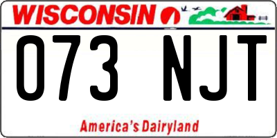 WI license plate 073NJT