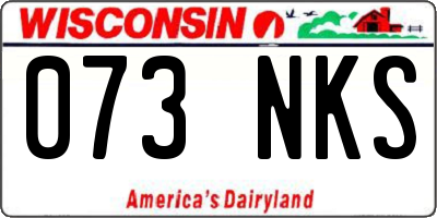 WI license plate 073NKS