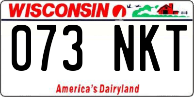 WI license plate 073NKT