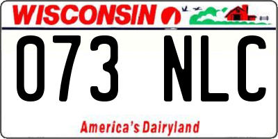 WI license plate 073NLC