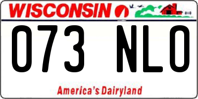 WI license plate 073NLO
