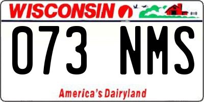WI license plate 073NMS
