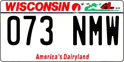 WI license plate 073NMW