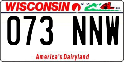 WI license plate 073NNW