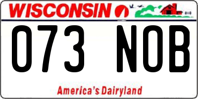 WI license plate 073NOB