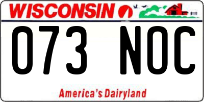 WI license plate 073NOC