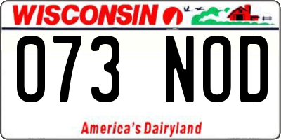 WI license plate 073NOD
