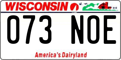 WI license plate 073NOE
