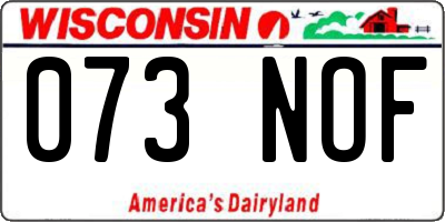 WI license plate 073NOF