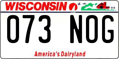 WI license plate 073NOG