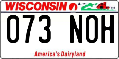 WI license plate 073NOH