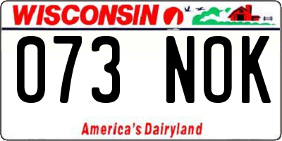 WI license plate 073NOK
