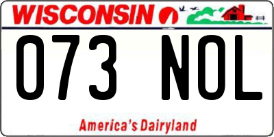 WI license plate 073NOL