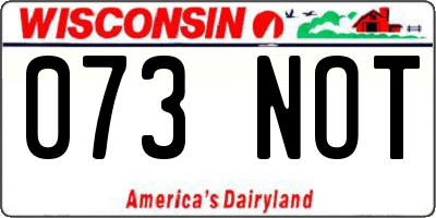WI license plate 073NOT