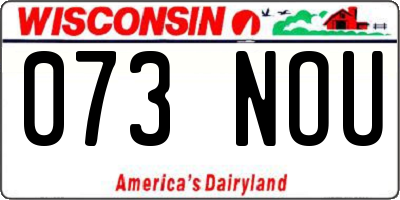 WI license plate 073NOU