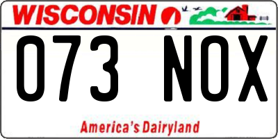 WI license plate 073NOX