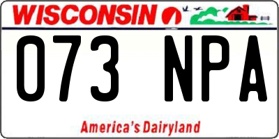 WI license plate 073NPA