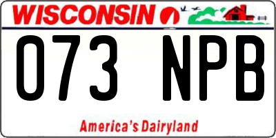 WI license plate 073NPB