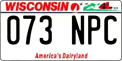 WI license plate 073NPC
