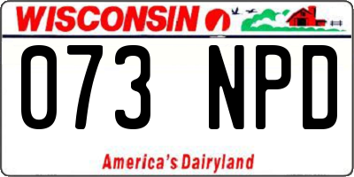 WI license plate 073NPD