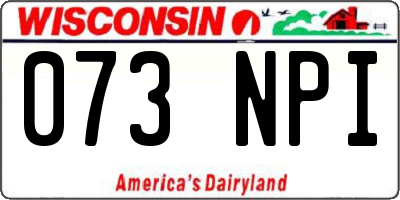 WI license plate 073NPI