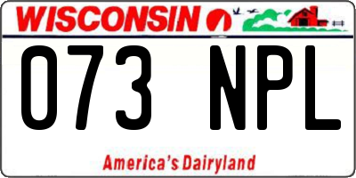 WI license plate 073NPL