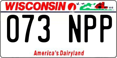 WI license plate 073NPP