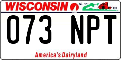 WI license plate 073NPT