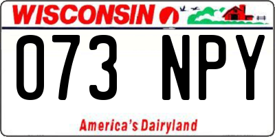WI license plate 073NPY