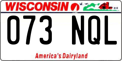 WI license plate 073NQL