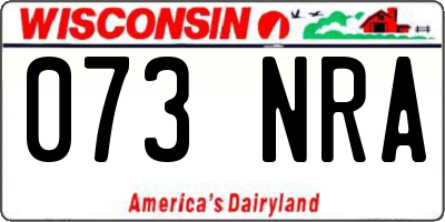 WI license plate 073NRA