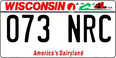 WI license plate 073NRC