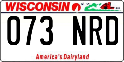 WI license plate 073NRD