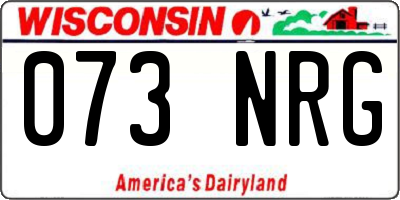WI license plate 073NRG