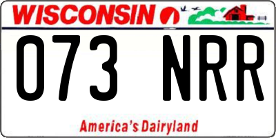 WI license plate 073NRR