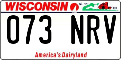 WI license plate 073NRV