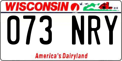 WI license plate 073NRY