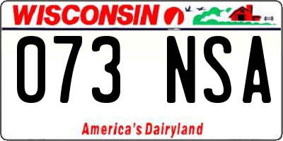 WI license plate 073NSA
