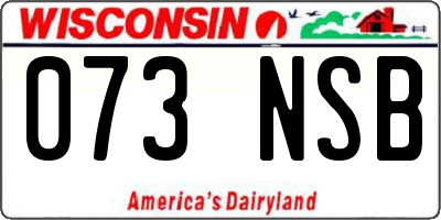 WI license plate 073NSB