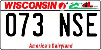 WI license plate 073NSE