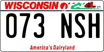 WI license plate 073NSH