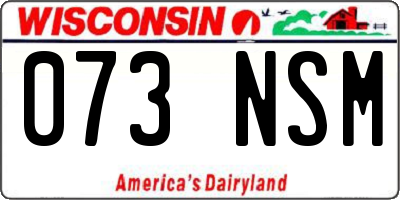 WI license plate 073NSM