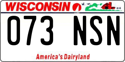 WI license plate 073NSN