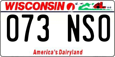 WI license plate 073NSO